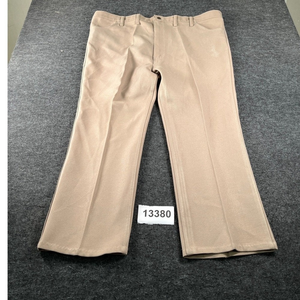 Vintage Wrangler Wrancher Pants Mens 48x30 Tan Excellent Made in USA 82TN